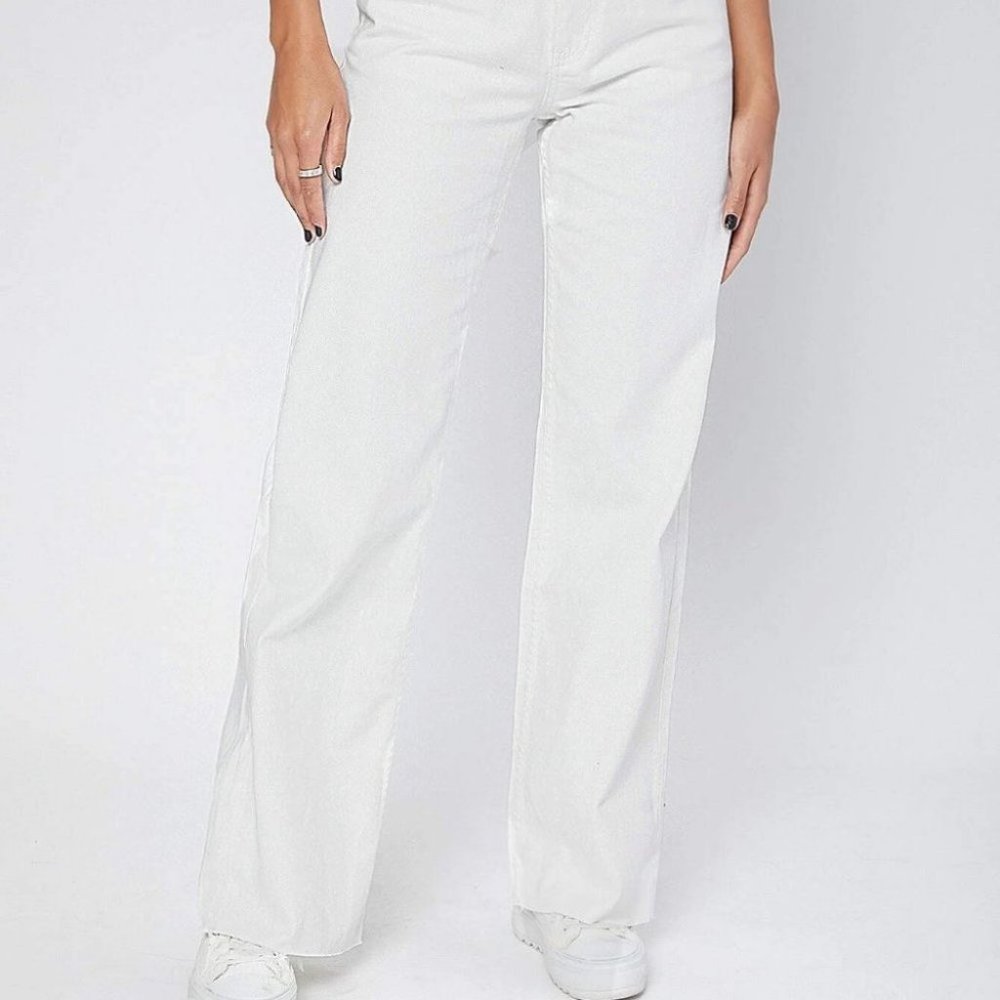 White Casual Womens 90s High-Waist Denim Boyfriend Fit Jeans - Picture 2 of 4